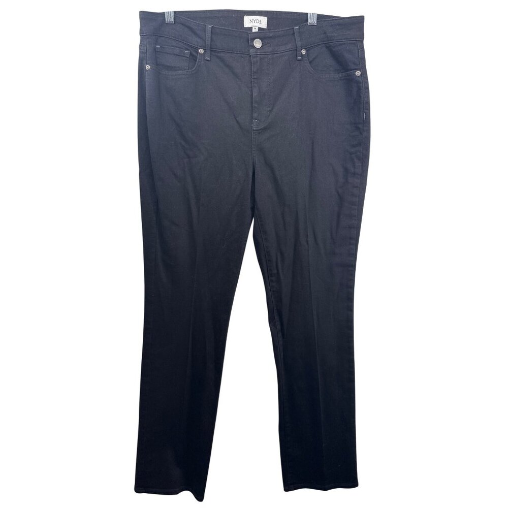 NYDJ Womens Jeans Sz 14 Black Straight Lift Tuck Technology Stretch Casual Comfy